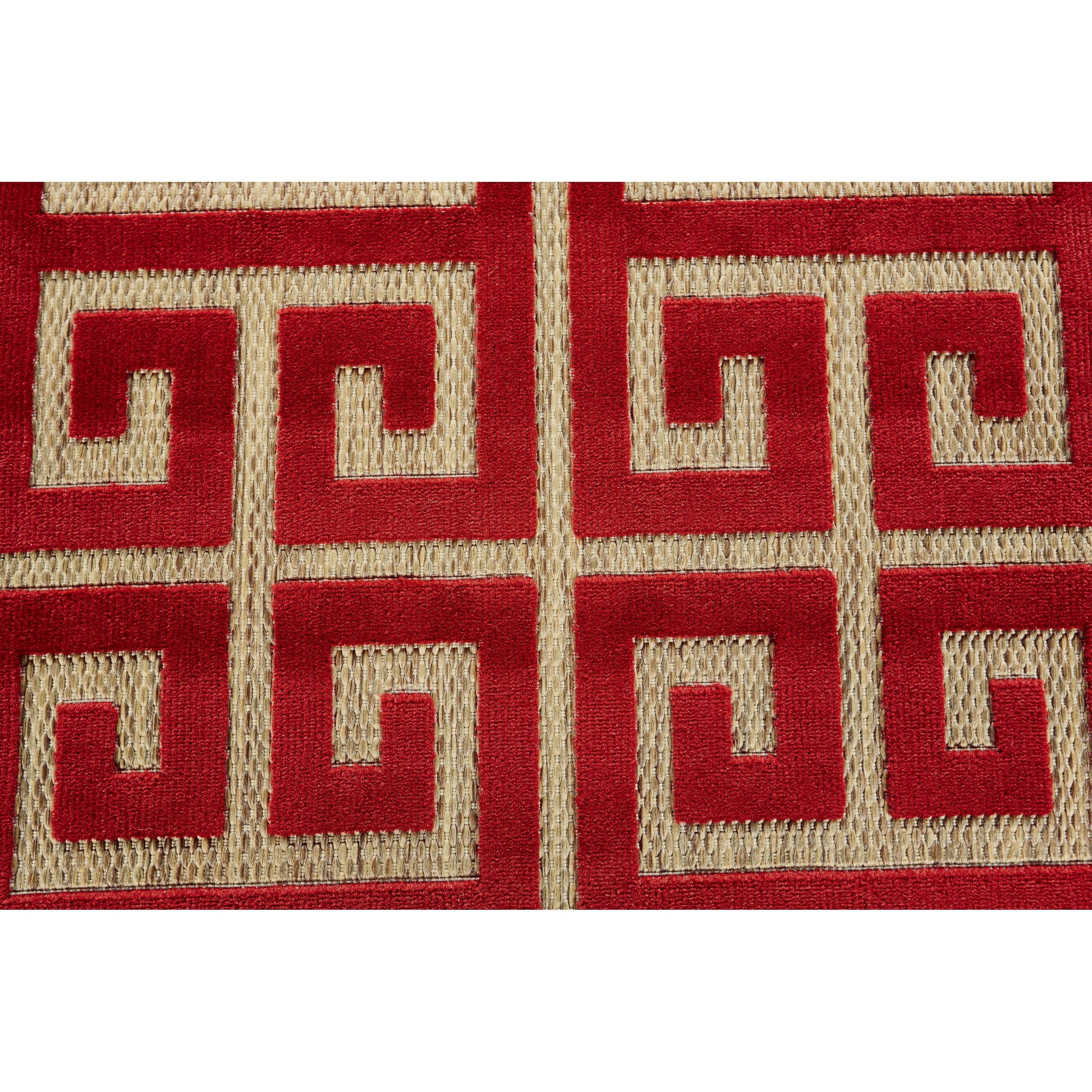 Tan/Red 2'-1" X 4' Area Rug